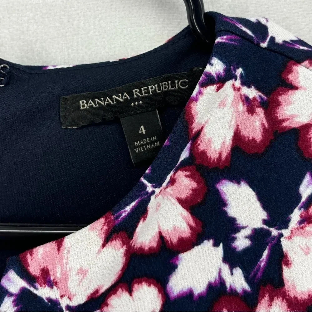 Banana Republic Floral Mini Dress - Navy and Pink - Picture 4 of 11